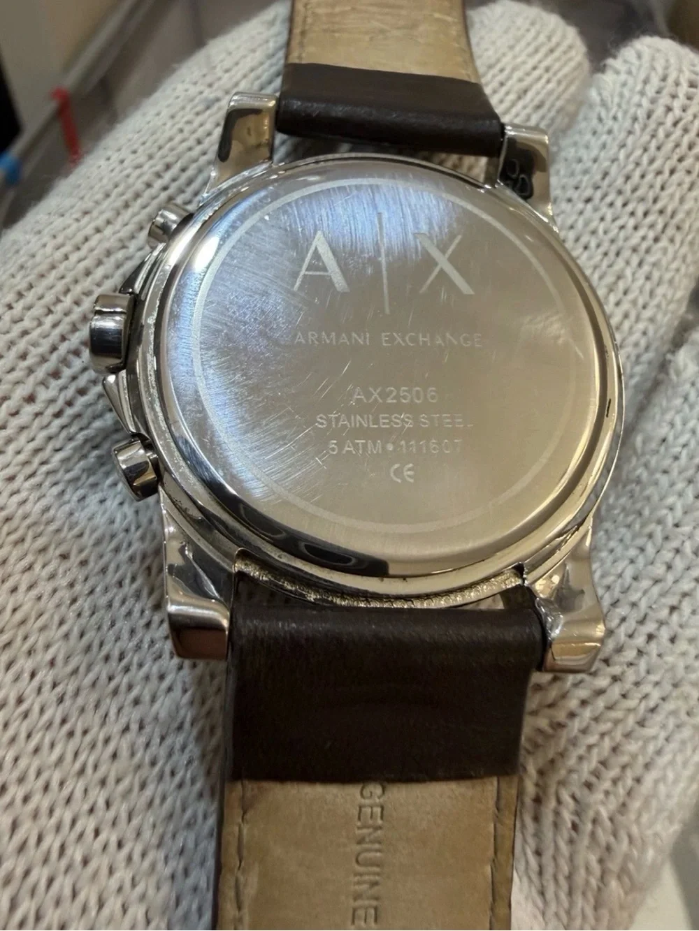 Armani Exchange Outerbanks AX2506 Mens Chronograph Brown Leather Watch 45mm AX